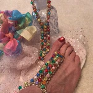 Bohemian Barefoot Sandals Multi Color Pair.